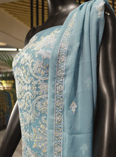 Royal Fashions Embroidered Chiffon Unstitched 2 Piece Suit - ET2272 Feroze